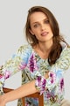 GreenPoint Блуза с тропически принт и отвори на ръкавите Жени