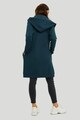 GreenPoint Kapucnis hosszú pulóver aszimmetrikus rögzítéssel női