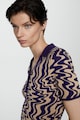 Mango Tricou crop tricotat cu model abstract Loko Femei