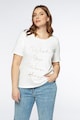 Fiorella Rubino Тениска с памук с бляскав надпис Жени