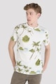 COLIN'S Tricou din bumbac cu decolteu la baza gatului si imprimeu tropical Barbati