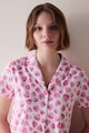 Penti Bluza de pijama din bumbac cu model cu fructe Femei