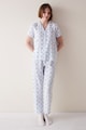 Penti Bluza de pijama cu nasturi si imprimeu Femei
