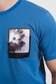 CALVIN KLEIN Organikuspamut póló mintával a mellrészén férfi
