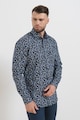Pierre Cardin Памучна риза с принт и класическа яка Мъже