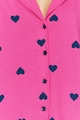 Trendyol Szívmintás pizsama hajtókás gallérral női