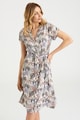 GreenPoint Флорална рокля с къси ръкави и колан Жени