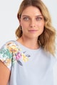 GreenPoint Kerek nyakú virágmintás póló női