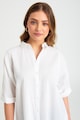 GreenPoint Уголемена риза с лен и памук Жени