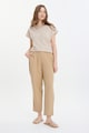 GreenPoint Pantaloni crop din amestec de in Femei