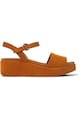 Camper Sandale wedge de piele nabuc Misia Femei