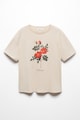 Mango Памучна тениска с флорален принт Жени
