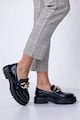 MUSK Pantofi loafer de piele ecologica lacuita cu detaliu de lant Femei