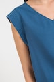 United Colors of Benetton Lyocell- és lentartalmú top V alakú nyakrésszel női