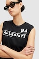AllSaints Top din bumbac organic cu imprimeu logo Access Imogen Femei