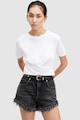 AllSaints Mallinson szűk fazonú crop póló átlapolt dizájnnal női