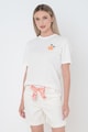Vila Sybil organikuspamut póló mintás részlettel női
