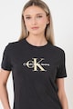 CALVIN KLEIN JEANS Памучна тениска с овално деколте и лого Жени