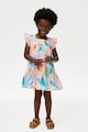 Marks & Spencer Памучна флорална рокля с набирания Момичета