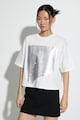 KOTON Tricou din bumbac cu imprimeu metalizat Femei