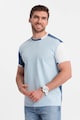 OMBRE Colorblock dizájnú kerek nyakú póló férfi