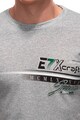 EDOTI Tricou de bumbac cu decolteu la baza gatului si imprimeu text Barbati