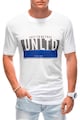 EDOTI Tricou de bumbac cu imprimeu text Barbati