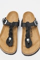 Birkenstock Gizeh nubukbőr papucs fonott pántokkal női