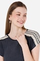 COLIN'S Lentartalmú póló hímzett részletekkel női