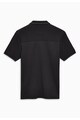 NEXT Tricou polo slim fit negru cu insertii striate Barbati