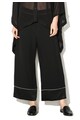 Sisley Pantaloni culotte negri cu garnituri contrastante Femei