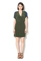 Sisley Rochie verde militar Femei