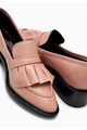 NEXT Pantofi loafer roz prafuit de piele cu volane Femei