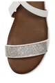 Oakoui Sandale flatform albe cu strasuri Femei