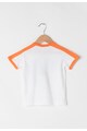 United Colors of Benetton Set oranj cu alb de tricou si bermude din bumbac organic Baieti