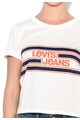 Levi's Tricou alb unt cu dungi si logo Femei