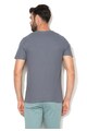 Jack & Jones Tricou slim fit gri din pique cu decolteu la baza gatului Barbati