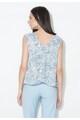Zee Lane Collection Top alb si albastru cu model floral Femei