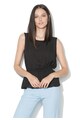 Zee Lane Collection Top negru cu insertie elastica Femei