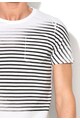 BLEND Tricou slim fit alb cu negru in dungi Barbati