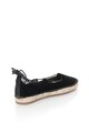 Funky Buddha Espadrile negre de piele intoarsa sintetica cu siret Femei