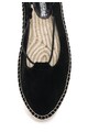 Funky Buddha Espadrile negre de piele intoarsa sintetica cu siret Femei