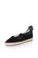 Funky Buddha Espadrile negre de piele intoarsa sintetica cu siret Femei