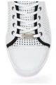 John Galliano Pantofi sport inalti albi de piele cu perforatii Barbati