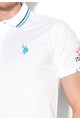 U.S. Polo Assn. Tricou polo alb din material pique Barbati