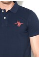 U.S. Polo Assn. Tricou polo slim fit bleumarin din pique Barbati