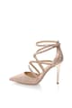 GUESS Pantofi stiletto bej de piele cu model reptila Femei