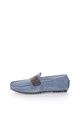 GUESS Mocasini de piele intoarsa, cu aspect de denim Man Cadet Blue Barbati