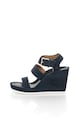 CALVIN KLEIN Sandale wedge bleumarin de piele intoarsa Hailey Femei