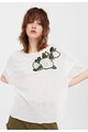 Mango Tricou alb cu broderie Botanic Femei